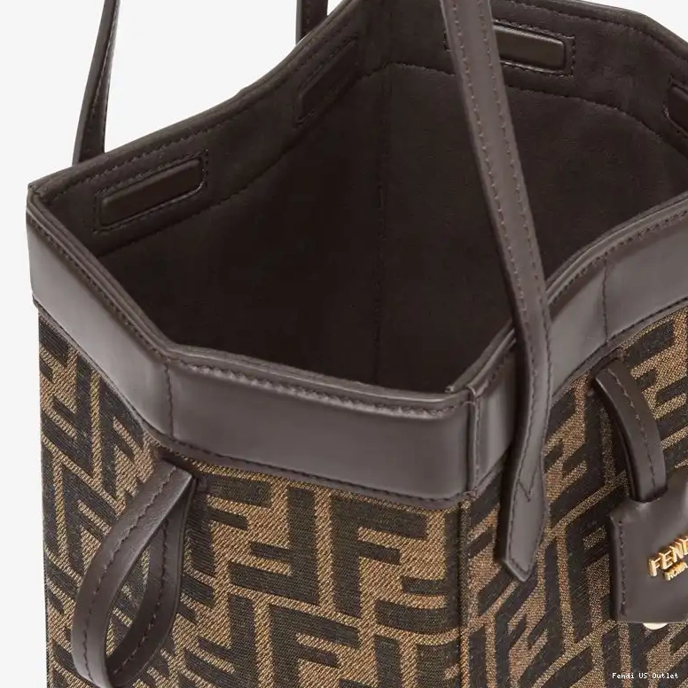 Affordable HOT Motif Brown Fendi Bag Origami In Mini Fabric FF 0504